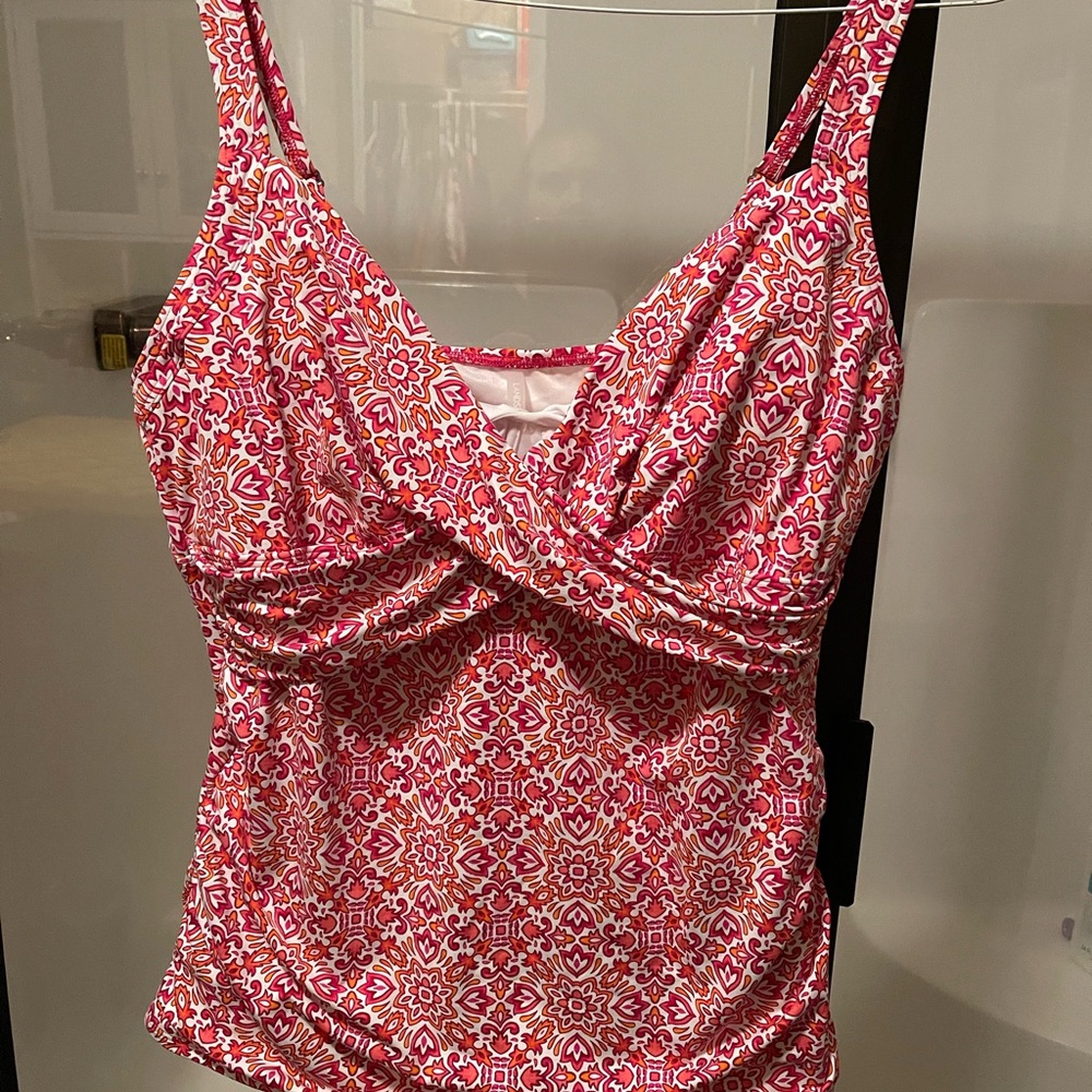 Woman’s plus size tankini.